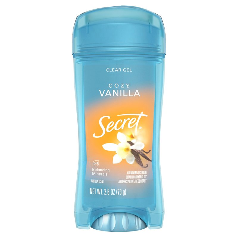 Secret Fresh Antiperspirant Deodorant for Women, 72hr Breathable Sweat & Odor Protection, Instant Freshness & Gentle, PH Balancing Minerals, Clear Gel, Cozy Vanilla Scent, 2.6 oz