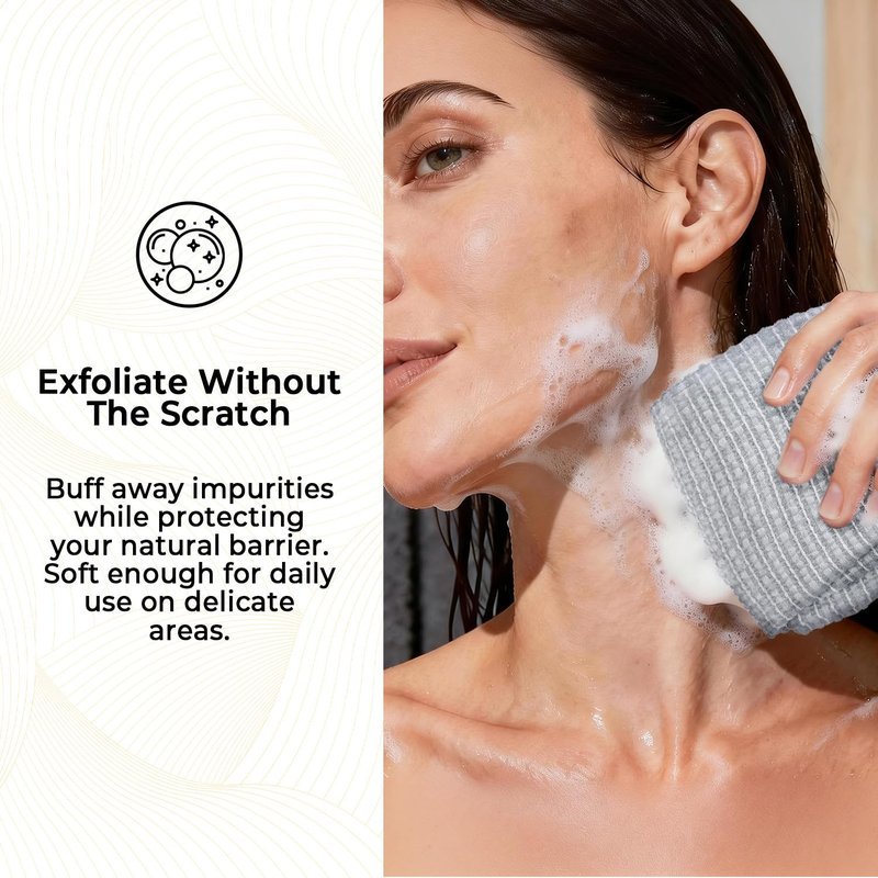 Hiflora 3D Wave Weave Japanese Exfoliating Washcloth, Intense Exfoliating Back Scrubber for Shower, Extra-Rough Body Scrub Towel, Korean Style, Volcano (Extra-Hard)