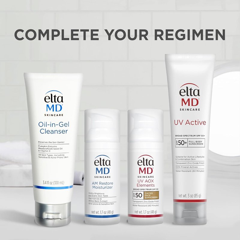 EltaMD UV Active Sunscreen - 100% Mineral SPF 50+ for Active Lifestyles | Water-Resistant 3.0 oz Tube