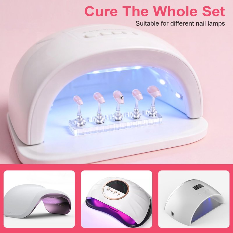 Nail Stand for Press On Nail Holder for Painting Nails, Magnetic Fake Nail Stands Tips, Heart Shaped Nail Holder with Double-sided Tape Practice Nail Art Tools