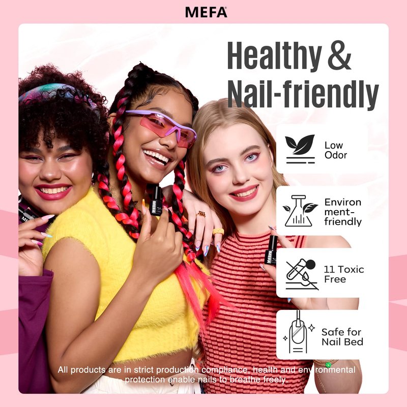 MEFA Jelly Gel Nail Polish Set - 12 Colors Including Valentine's Nude Pink & Milky White | Soak Off DIY Nail Art