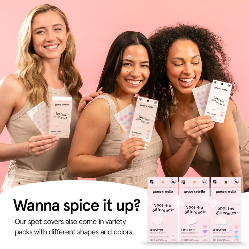 grace & stella Award Winning Pore Strip - Pimple Patches for Face - Hydrocolloid Acne Patches - Absorbs Zits, Reduces Redness - Cute Patches Dermatologist-Tested, Vegan