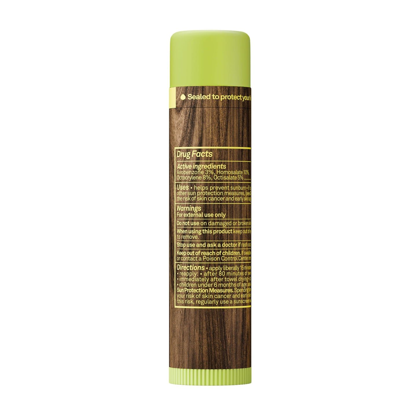 Sun Bum SPF 30 Sunscreen Kiwi Lip Balm - Moisturizing Aloe Vera and Vitamin E - Vegan and Cruelty Free - Broad Spectrum UVA/UVB Lip Protection - 0.15 oz Stick