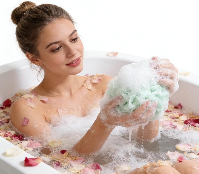 Loofah Sponge 4 Pack - 60G Soft Luffa Bath Sponges for Shower | Ideal for Women, Kids & Men
