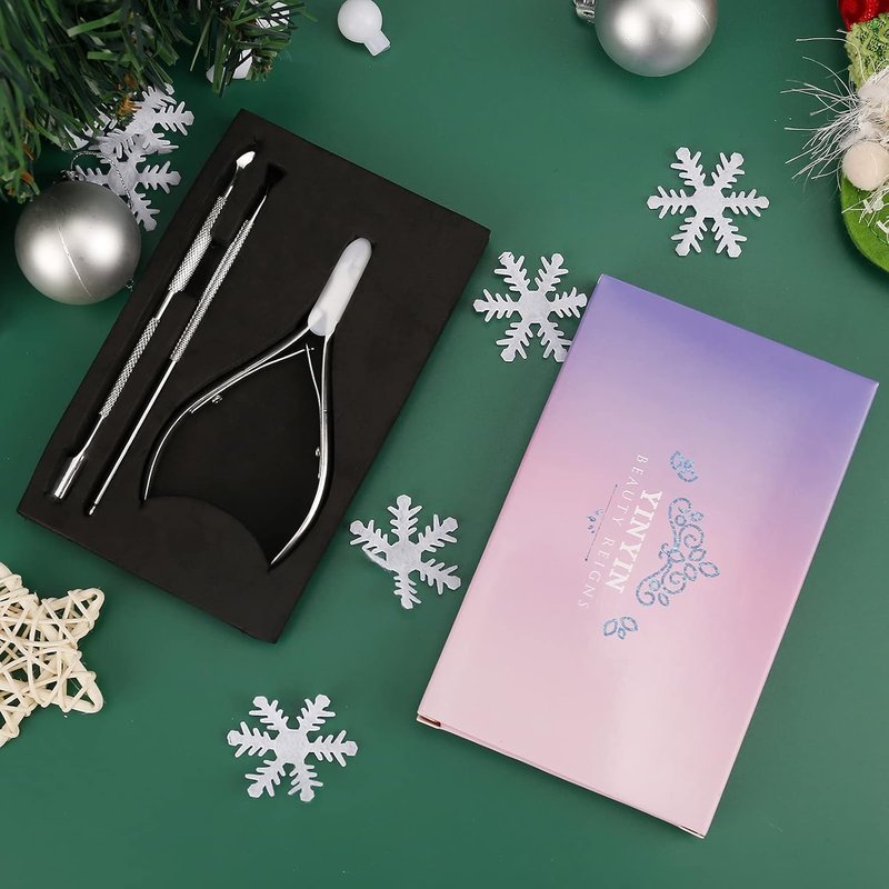 YINYIN Cuticle Trimmer Set - Professional Stainless Steel Nippers & Pusher for Manicure | Silver