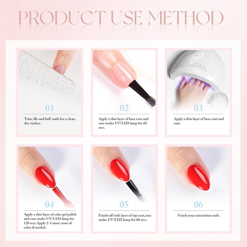 Double Rhythm 15ML Gel Nail Polish Pure Sheer Same Color Same Bottle Soak Off Gel Polish Art Manicure Salon DIY at Home for Women (Pink-A1116)