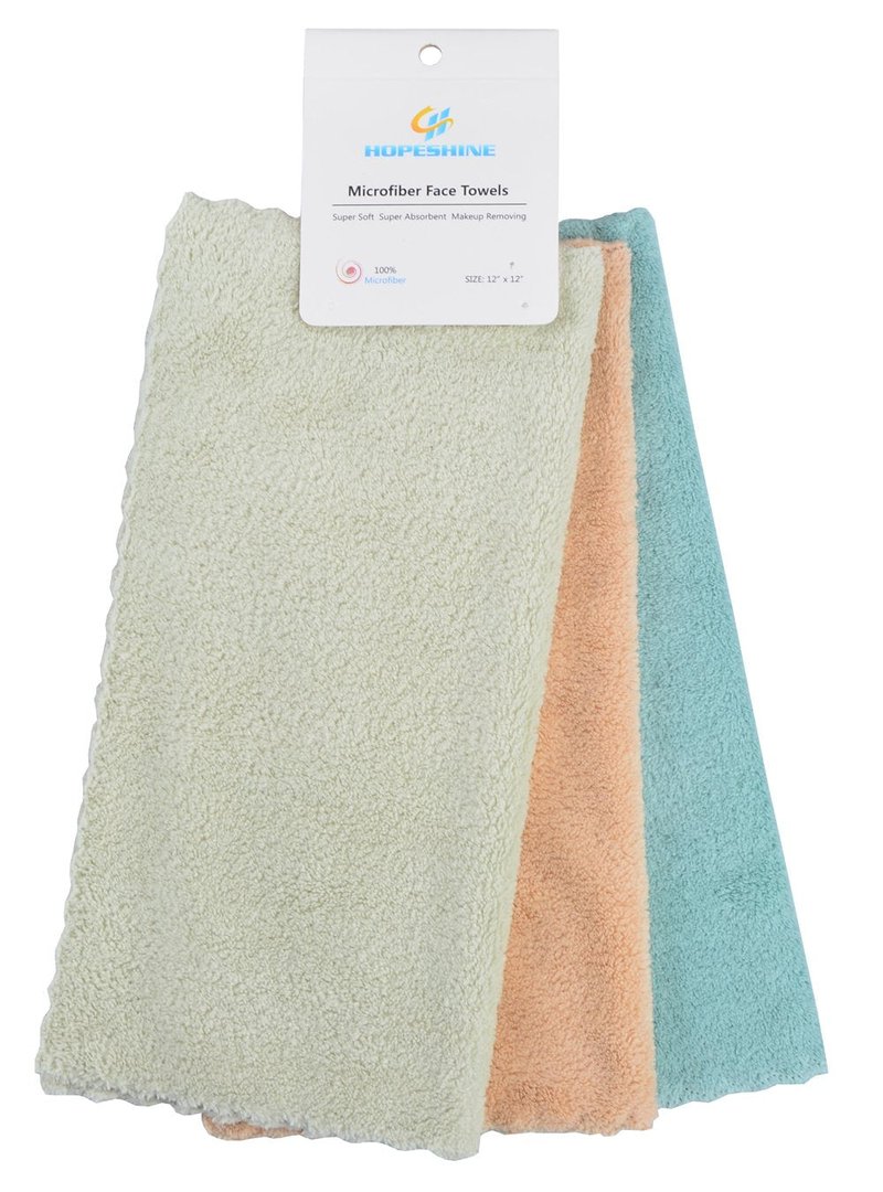 HOPESHINE Face Makeup Remover Cloths Wash Towels Facial Cleaning Wipes Reusable Soft for Sensitive Skin Erase Mascara, Eyeliner, Foundation Lipstick 12 inch X 12 inch