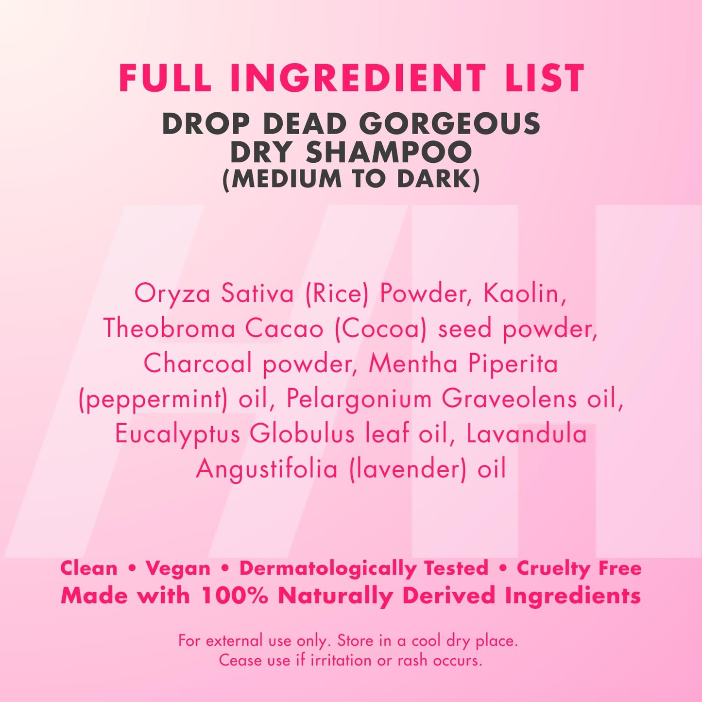 Handmade Heroes Drop Dead Gorgeous Non Aerosol Dry Shampoo Powder 1.8oz - 100% Natural & Vegan Volumizing Powder For Dark Brown Hair & Brunette Hair - Travel Size Haircare for Women