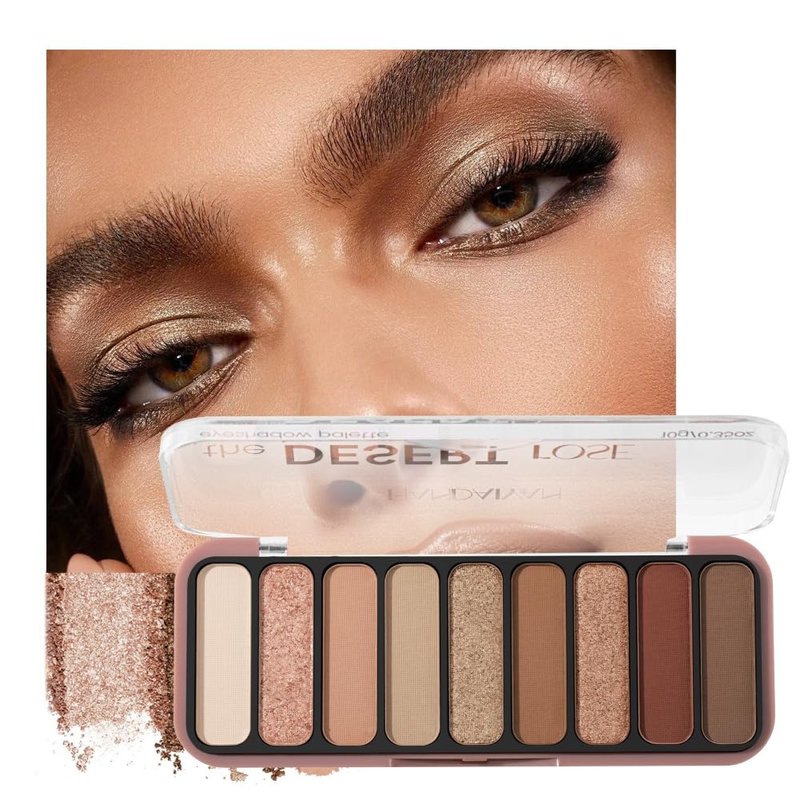 gcdat 9 Colors Eyeshadow Palette Natural Nude Matte Shimmer Glitter Eye Shadow Pallete, High Pigment, Blendable, Long-Lasting Natural to Glam Smokey Eye Looks