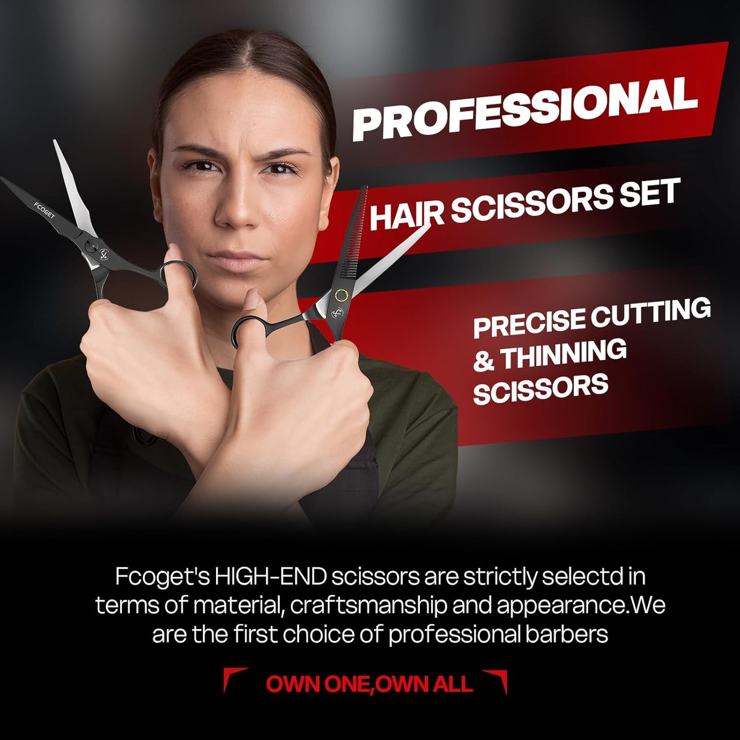Skiennix Professional Hair Cutting Scissors - High-End 440C Stainless Steel Shears | 6.8 Inch Right-Handed Design for Salon & Home Use