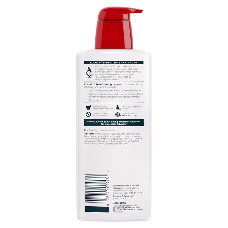 Eucerin Skin Calming Body Lotion - Natural Oatmeal Formula for Dry, Itchy Skin | 16.9 fl. oz.