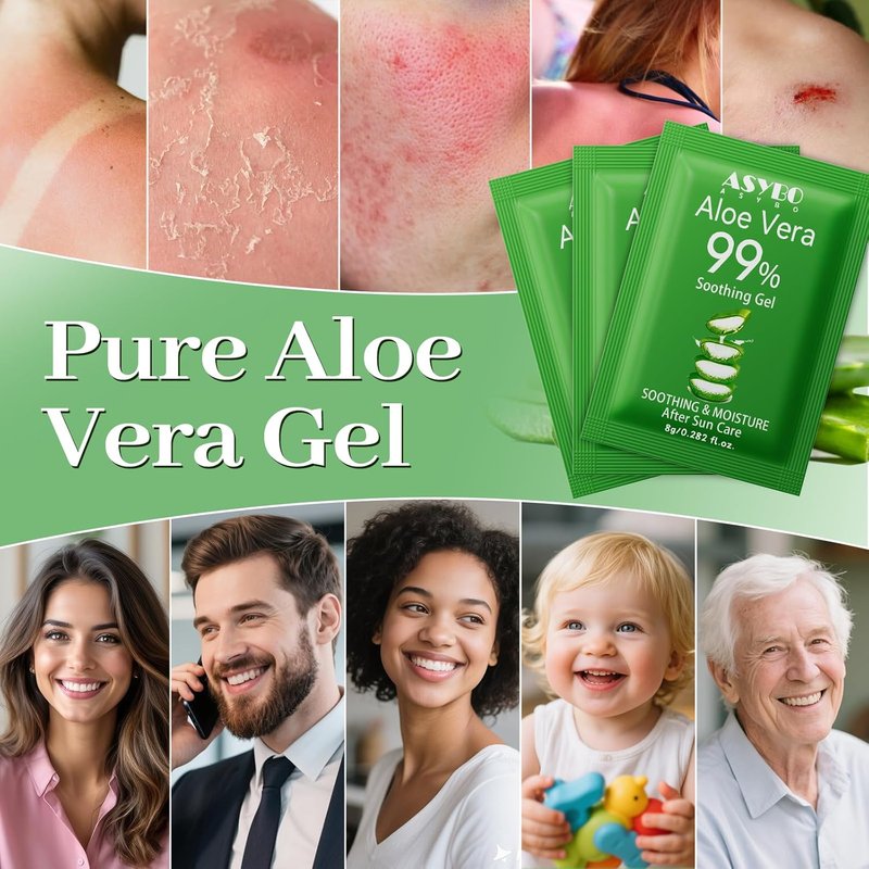 Aloe Vera Gel - 99% Pure Natural Moisturizer for Soothing Sunburn & Scar Repair | Travel Size 30 Pack