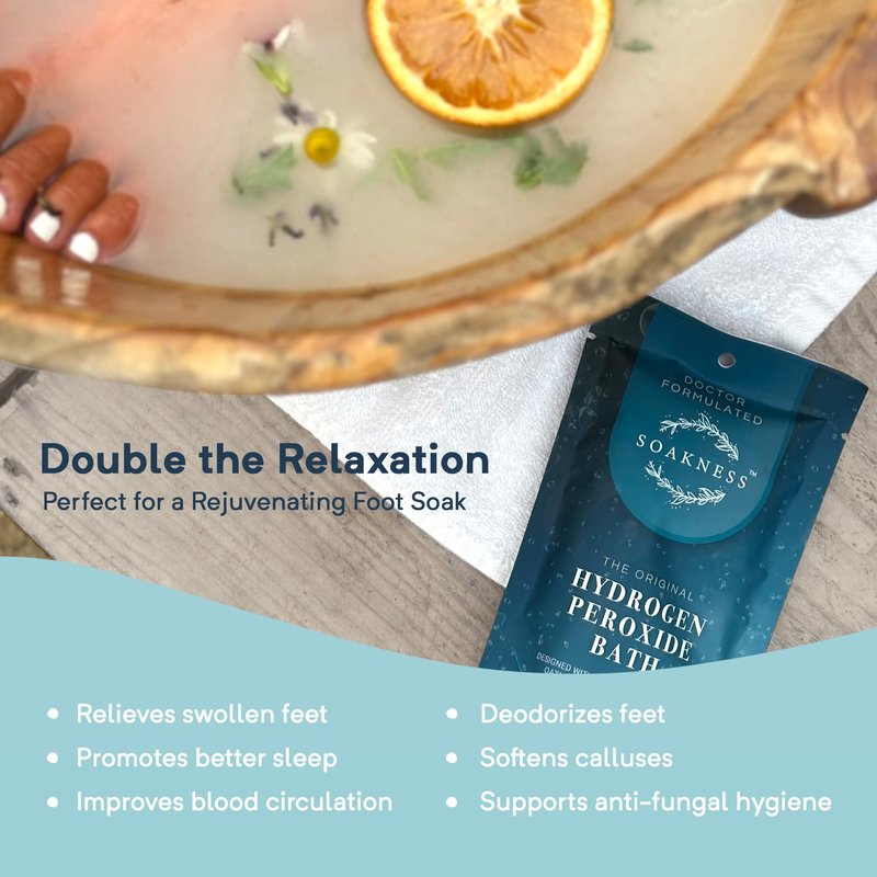 Soakness Hydrogen Peroxide Epsom Salt Bath Soak - USA-Made – Patented Bath Salts, Muscle Recovery, & Skin Detoxification – Magnesium Salts for Bathing - Doctor Formulated Pure Epsom Salt (3-Pack)