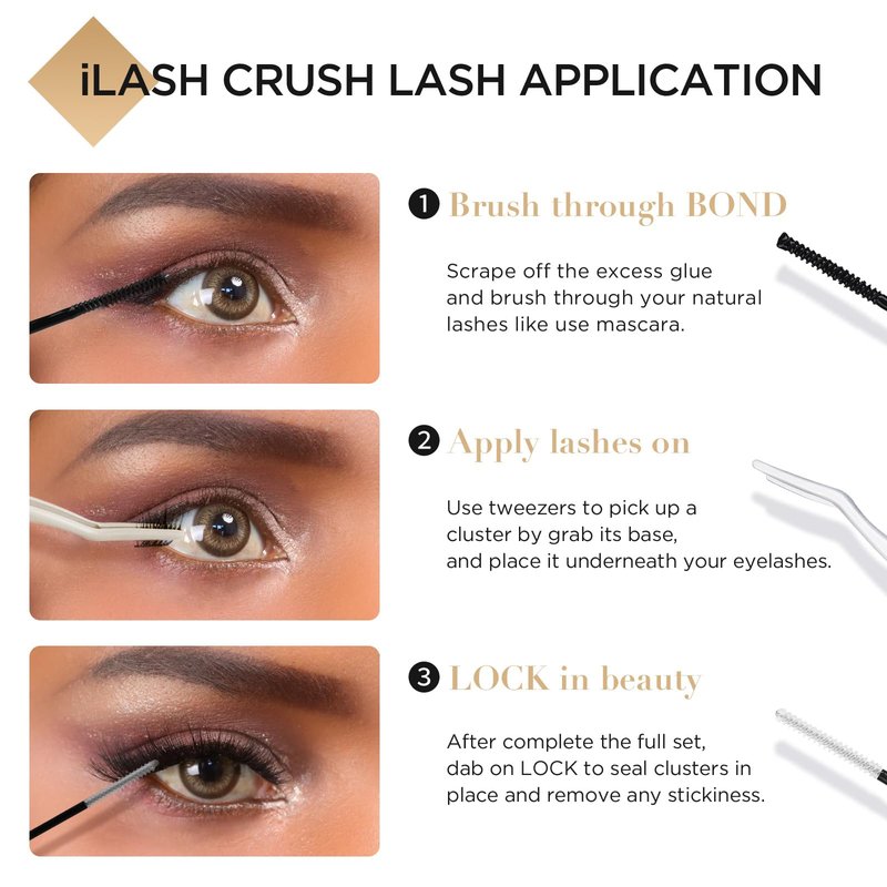 LASHVIEW Lash Bond and Seal, Cluster Lash Glue Strong Gentle Comfortable Lash Adhesive for All Day Wear Latex-Free Suitable for Sensitive Eyes Eyelashes Glue Waterproof