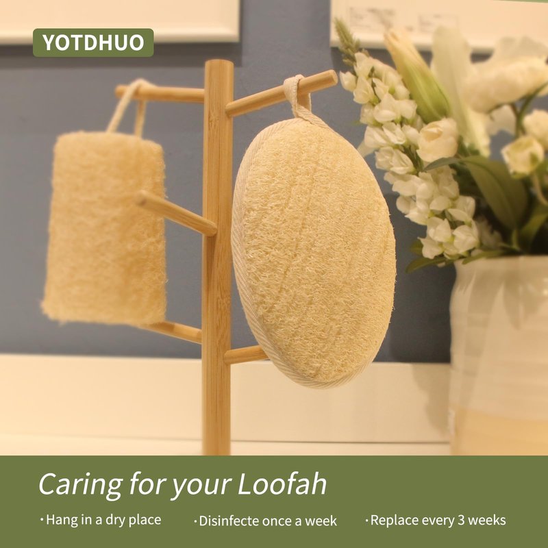 Natural Loofah Exfoliating Body Scrubber(2Pack),Made from Organic Bath Luffa for Women and Men