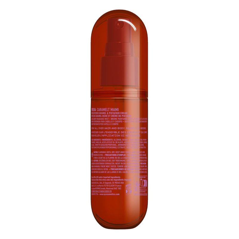 NYX Professional Makeup Fat Oil Fragrance Mist - Caramelt Mami Scented Hair & Body Spray, 2.7 fl oz | Vegan & Cruelty-Free