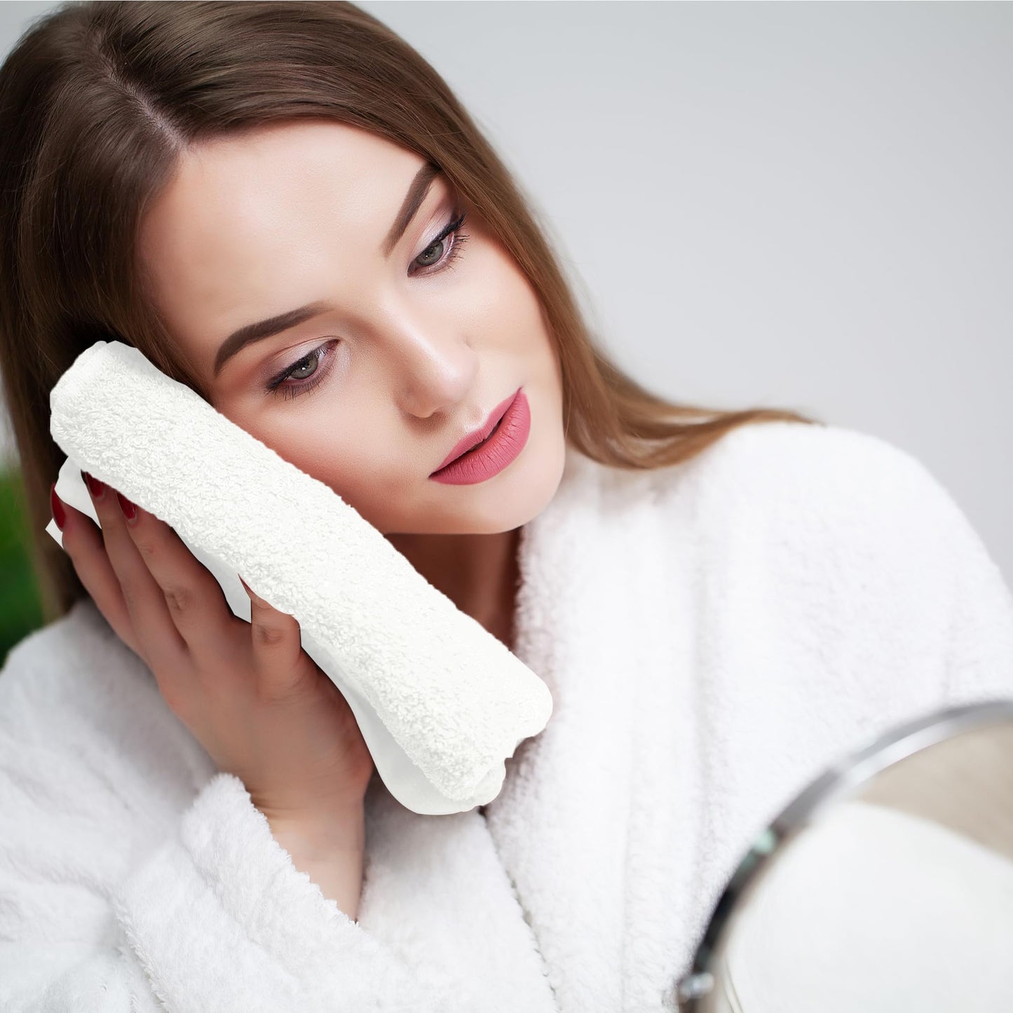 Novo Home Face Towels Pack of 12 – 100% Cotton Wash Cloths (12x12 inch) – Soft, Quick Dry & Highly Absorbent Hand Towels for Bathroom, Spa, Gym, Kitchen and for Daily Use - (White)