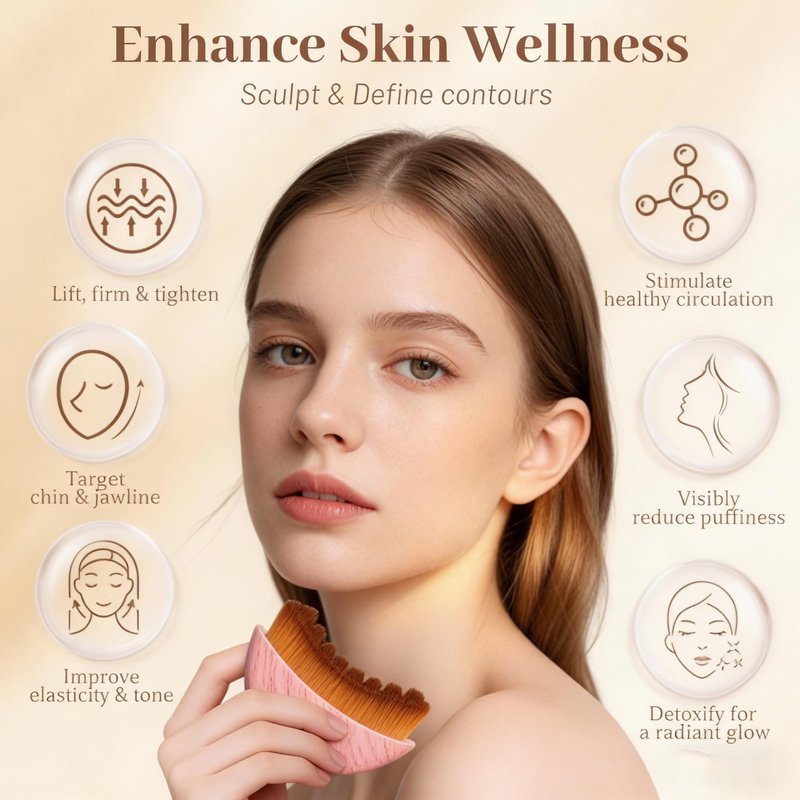 Lymphatic Contour Face Brush & Massager - Sculpting & Lift for Defined Jawline & Glowing Skin, Ergonomic Design to Relieve Fatigue for All Skin Types (1PCS)