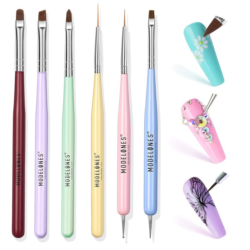Modelones Nail Art Brushes Set - Professional Gel Polish & 3D Design Tools for Salon & DIY Use