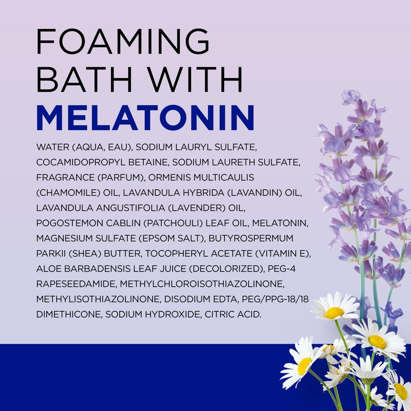 Dr Teal's Foaming Bath with Pure Epsom Salt, Sleep Blend with Melatonin, Lavender & Chamomile Essential Oils, 62.5 fl oz