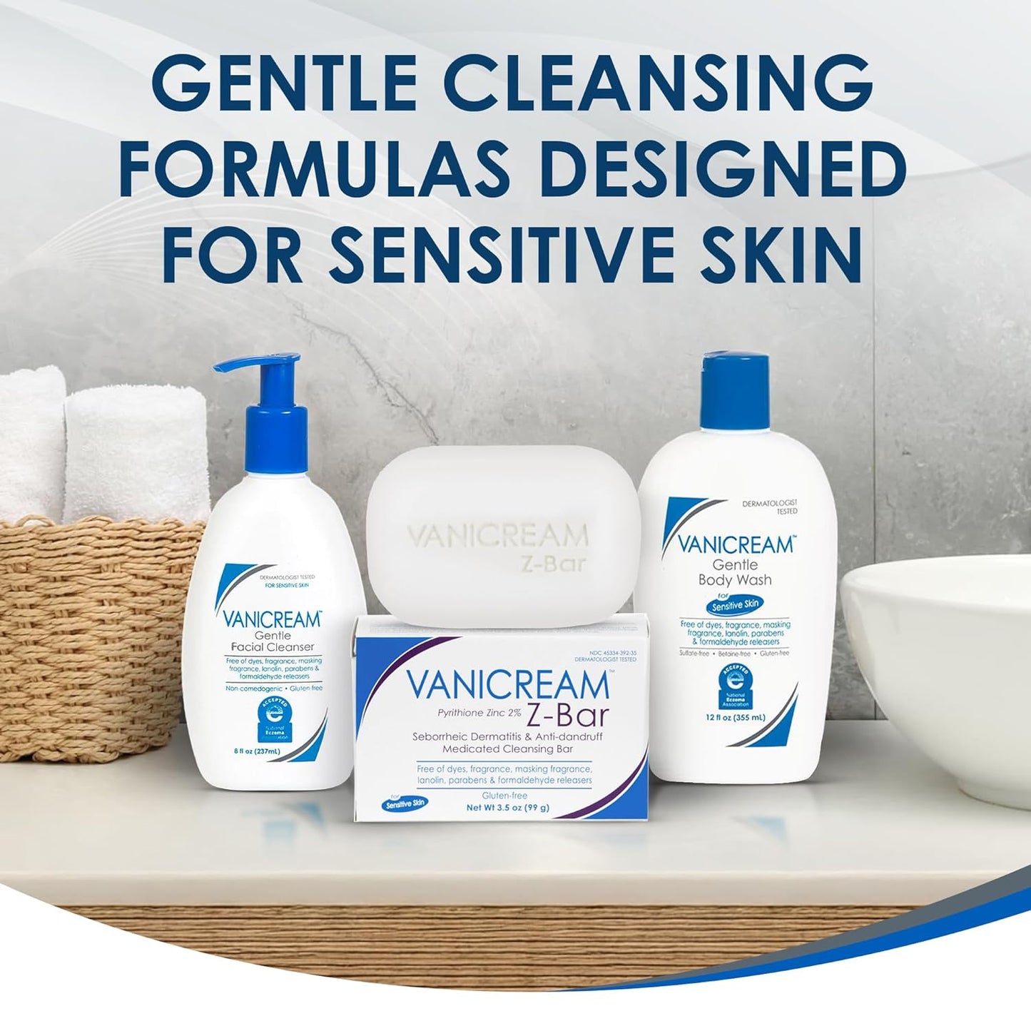 Vanicream Z Bar - Seborrheic Dermatitis & Anti-Dandruff Medicated Soap | 3.5 Oz, Gentle Formula for Sensitive Skin