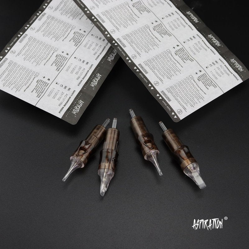 60pcs Aspiration® Tattoo Cartridge Needles, Assorted Sizes with Safety Membrane #12 (3RL, 5RL, 7RL, 9RL, 5RS, 7RS, 18RS, 7RM, 9RM, 11RM, 9M1) Pro Cartridge Tattoo Needle Variety Pack