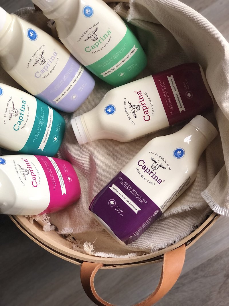 Caprina Amazing Body Wash, Fragrance Free, 16.9 oz, With Fresh Canadian Goat Milk, Gentle Soap, Moisturizing, Vitamin A, B2, B3, and More
