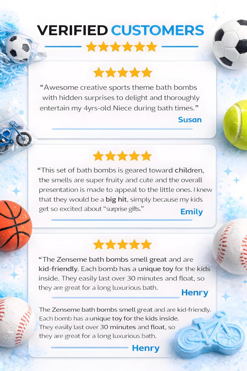 Bath Bombs for Boys with Toys Inside W/Flash Cards - Sports Bath Bombs for Kids - Gift Set of 18 Scented Organic Handmade - 2.5 oz with Natural Essential Oils - 18 Pack