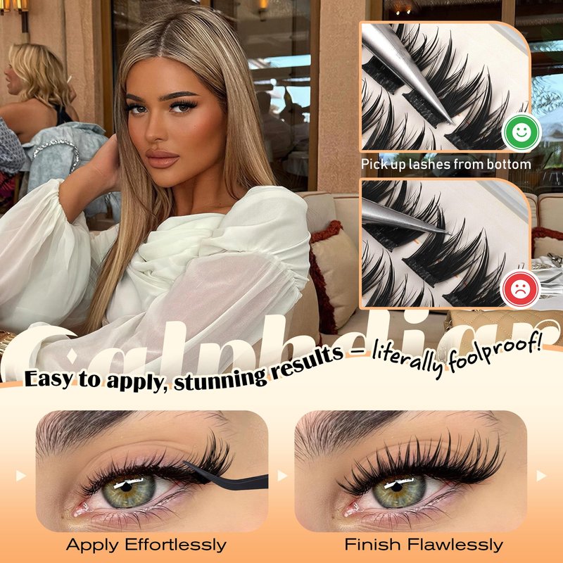 Lash Clusters Wispy Eyelash Clusters Bunny Spiky Cluster Eyelash Extensions 10 12 14 16mm Natural Lashes Clusters D Curly False Eyelashes Soft Individual Lashes Extension