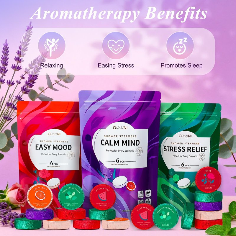 Shower Steamers Aromatherapy - 18 Pack Shower Bombs Natural Organic Essential Oils, Birthday Gifts for Mom Wife, Self Care Relaxation Gifts for Women Her Grandma