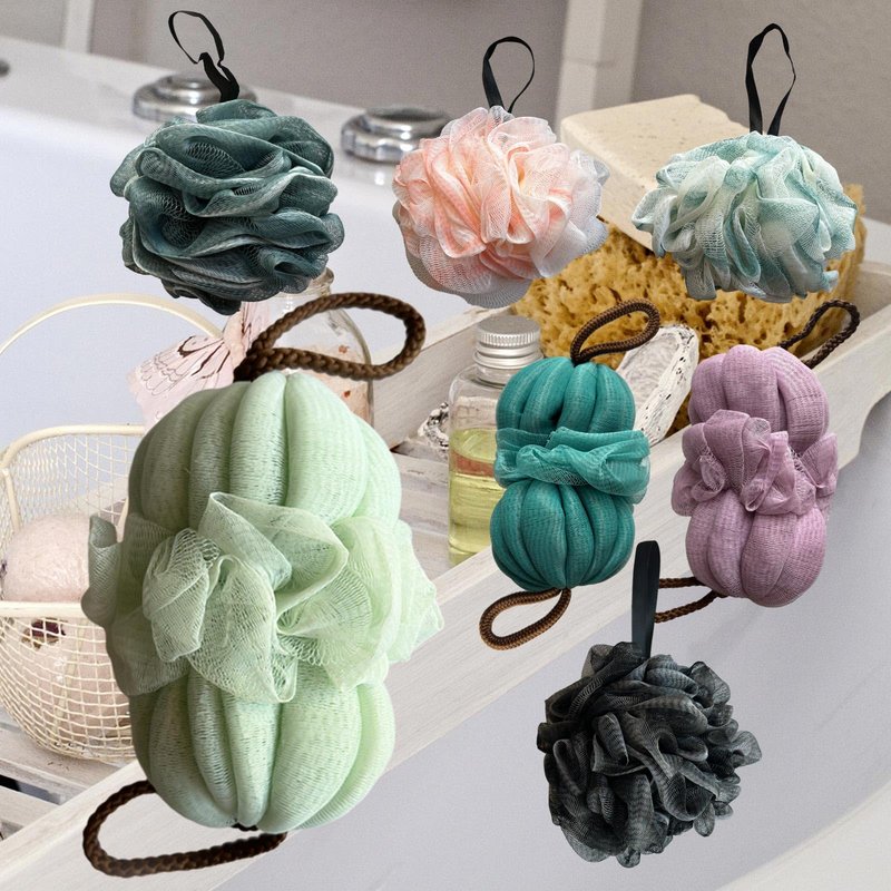 GXBTOPGO Large 85g Green Bath Loofah Sponge Loofa Luffas Shower Puff Pouf Ball Exfoliating Body Back Scrubber for Men&Women