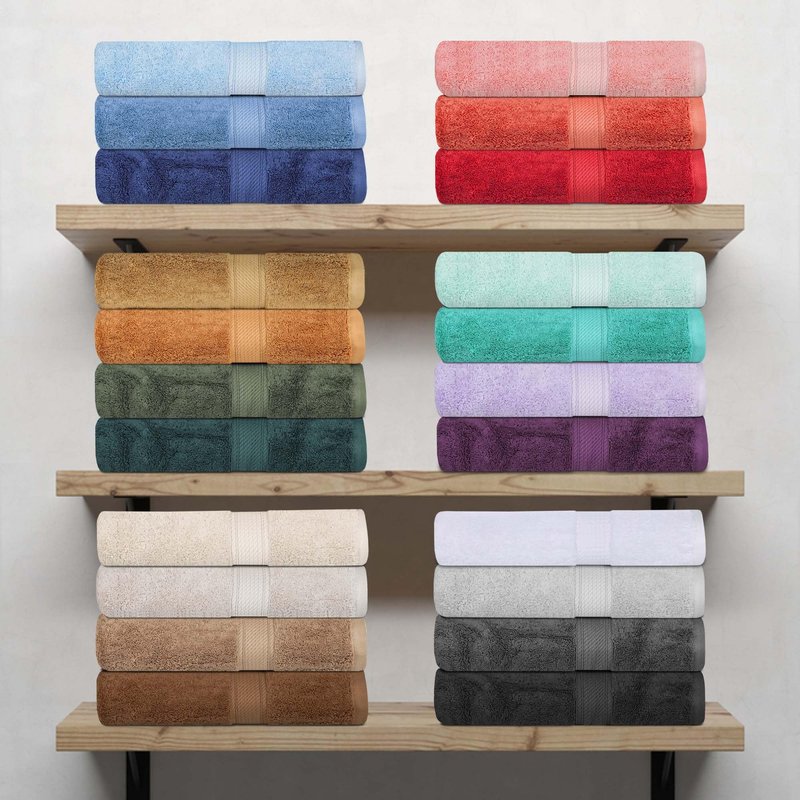 Superior Egyptian Cotton Plush & Absorbent, Bath Towel Set of 4, Charcoal
