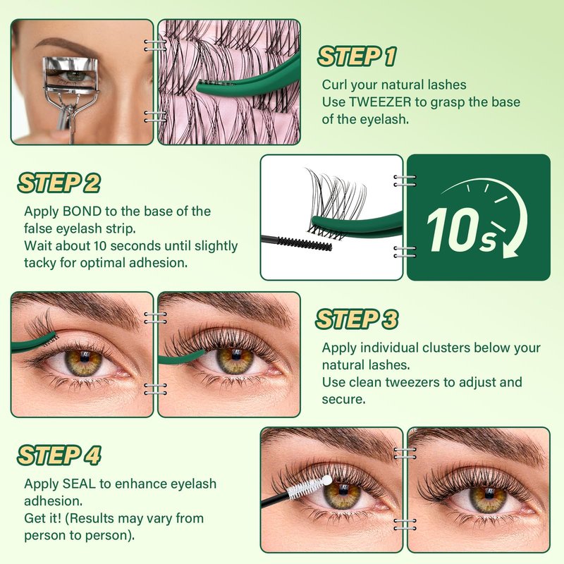 KEYYOU Lash Bond and Seal Waterproof Lash Cluster Glue 72H Long Lasting Strong Hold Non Irritating Eyelash Glue for DIY Individual Lashes at Home (Black-10ml)