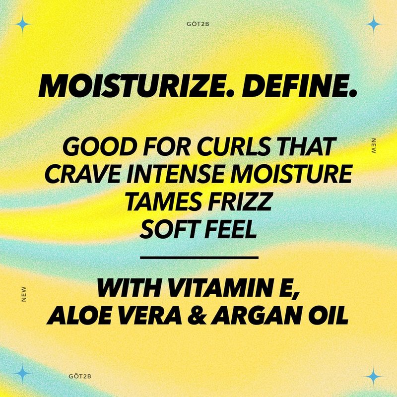Got2B Curled Styling Cream - 6 Fl Oz Curl Defining & Moisturizing Formula for Coily & Curly Hair | Frizz Control with Vitamin E, Aloe Vera & Argan Oil