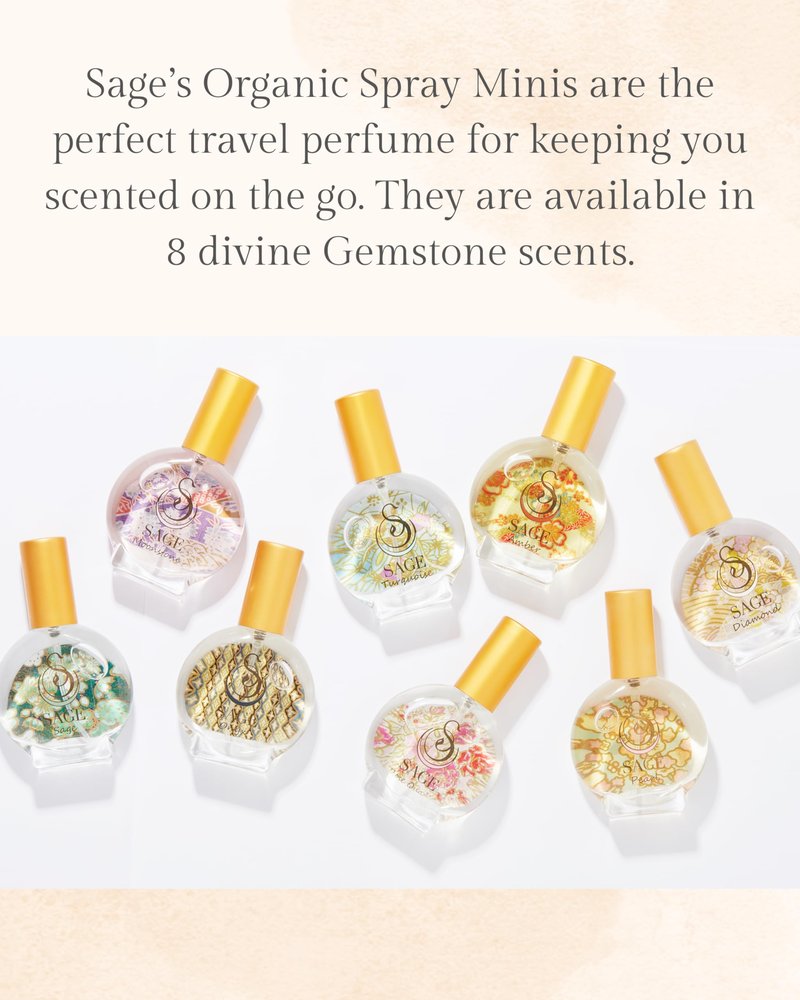 The Sage Lifestyle Moonstone Mini Spray, Gardenia, Lily, Vanilla Musk, Egyptian Musk, Perfume for Women, Long Lasting, Floral Fragrance, Artisan, Parfum, 1/2 oz, Travel Size, Mini Perfume for Women