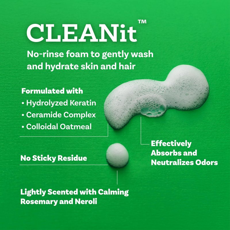 SKINCENTRY No-Rinse Foam Cleanser - Hospital Grade Waterless Hair & Body Wash, Hypoallergenic Rinse-Free Shampoo for Sensitive & Dry Skin, Paraben, Sulfate & Dye Free - 4 oz