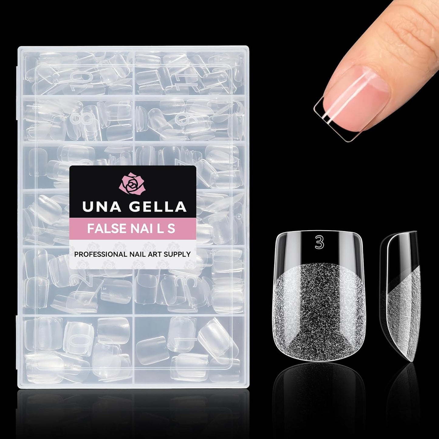 UNA GELLA Extra Short Square Nail Tips - 312pcs Soft Gel Full Cover | Half Matte Acrylic Fake Nails for DIY Nail Extensions