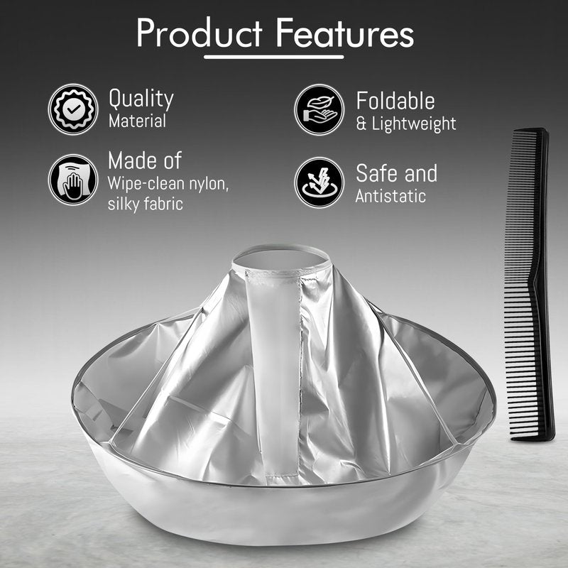 Wsevinn Hair Cutting Cape Professional Salon Barber Cape Foldable Haircut Cloak Hairdressing Umbrella Apron Kit for Adult Men and Women