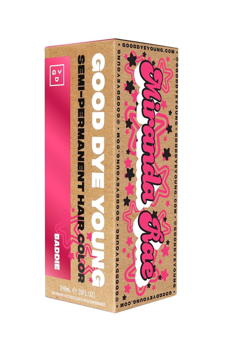 Good Dye Young x Miranda Rae Semi-Permanent Hair Color, Vegan and Cruelty-Free Light Pink Hair Dye, Last up to 24 Washes, Non-Damaging Conditioning Hair Color (5FL OZ, Baddie)