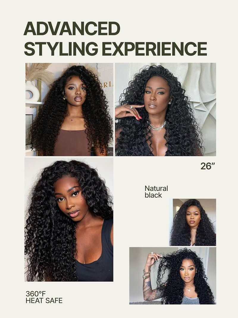 Frodio Curly Half Wig - 26 Inch Veralux™ Fiber Blend Headband Wig | 200% Density Natural Black