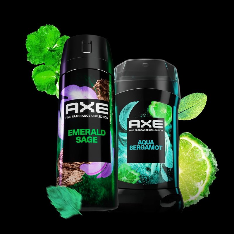 AXE Premium Deodorant Body Spray for Men - Emerald Sage | 72H Odor Protection with Essential Oils, 4 oz