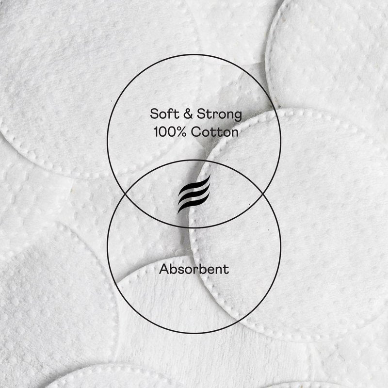 Swisspers Premium Exfoliating Rounds, 2 Distinct Raised Textured Surface, Cotton Facial Pads, 80 Count Re-closable Bag