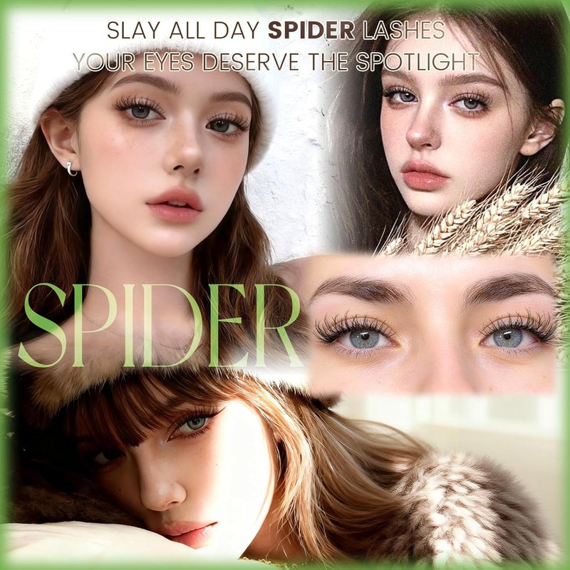 KEYYOU Spider Lash Clusters - Wispy D Curl Eyelash Extensions | Natural Look, 8-16mm Sizes