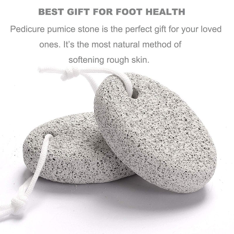 Natural Foot Pumice Stone for Feet, Borogo 5-Pack Lava Pedicure Tools Hard Skin Callus Remover for Feet and Hands - Natural Foot File Exfoliation to Remove Dead Skin, Heels, Elbows, Hands