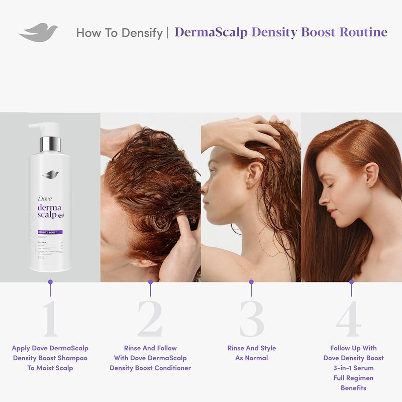 Dove Derma Scalp Density Boost Shampoo - Glycerin & Zinc Formula for Hair Loss | 16 oz