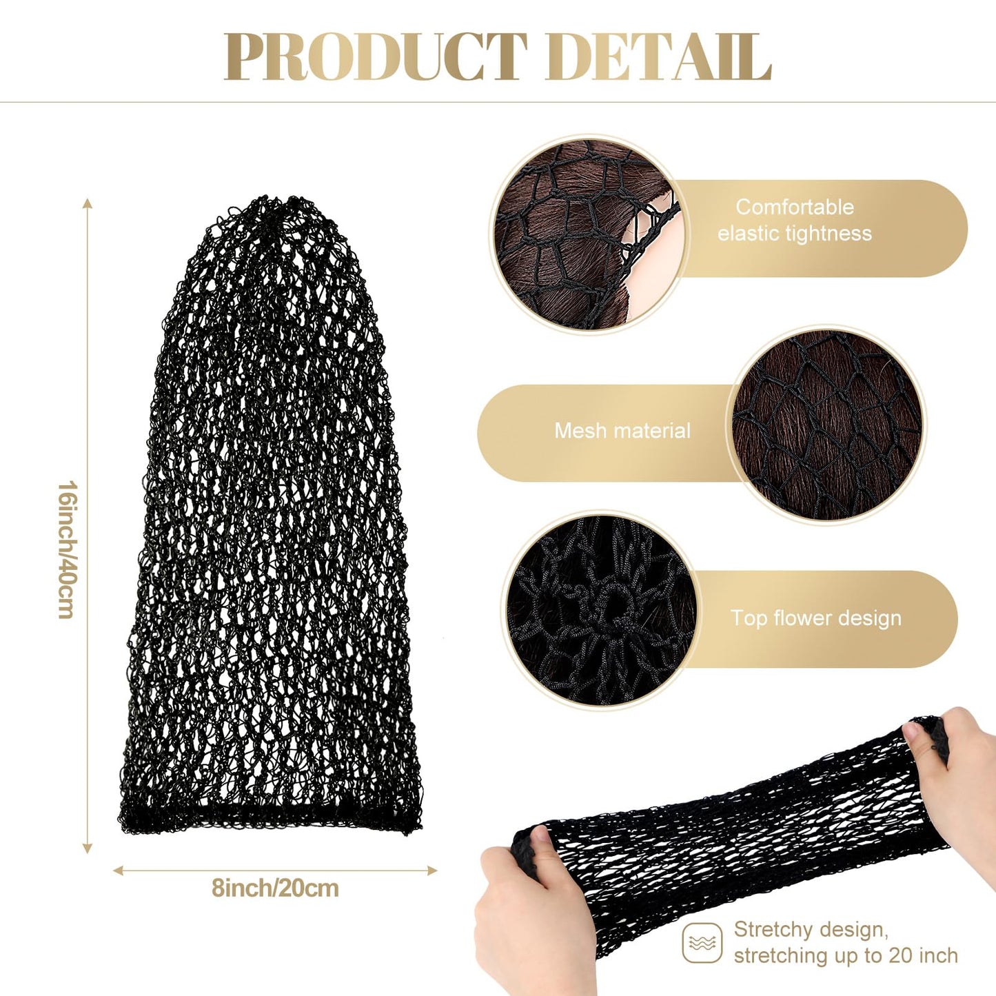 XLSXEXCL 5 Pcs Snoods for Women: Extra Large Rayon Mesh Hair Wraps, Crochet Sleep Bonnets