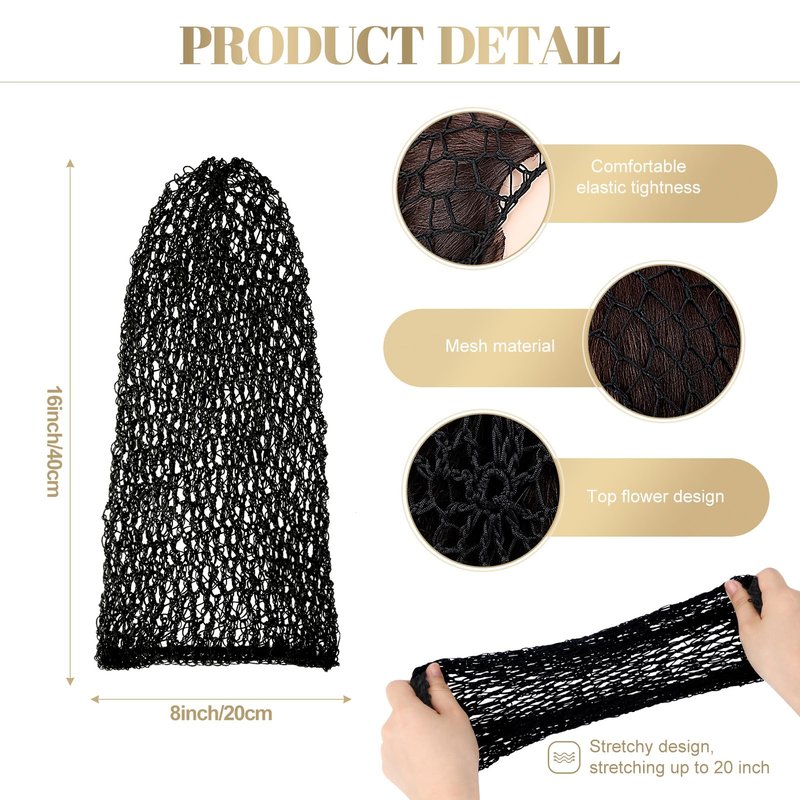 XLSXEXCL 5 Pcs Snoods for Women: Extra Large Rayon Mesh Hair Wraps, Crochet Sleep Bonnets