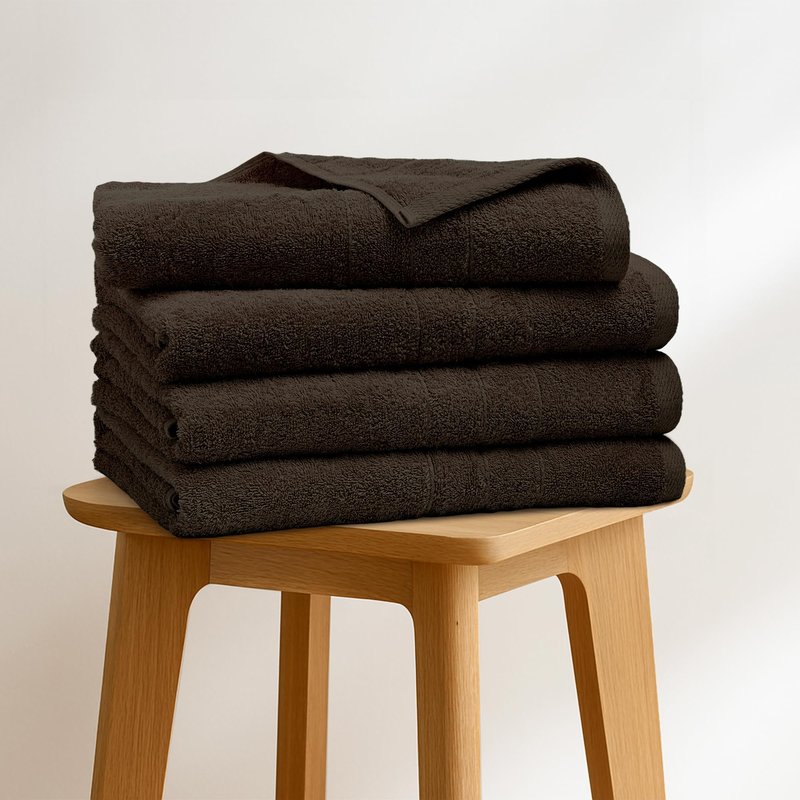 Novo Home Bath Towels Set of 4 – 100% Cotton Dark Brown Extra Large Towels for Bathroom, Spa Use (55x28 in) – Super Soft and Quick Dry Large Bath Sheets for Adults