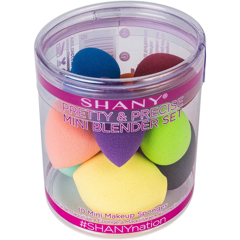 SHANY Pretty & Precise Mini Makeup Blender Puff Set - Premium Latex-Free Makeup Blender Beauty Sponges For Foundation and Blending - Set of 10