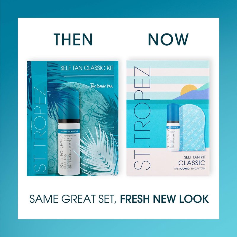 St.Tropez Self Tan Classic Mini Kit: Travel-Sized Bronzing Mousse and Tanning Applicator Mitt, Even & Natural, Vegan